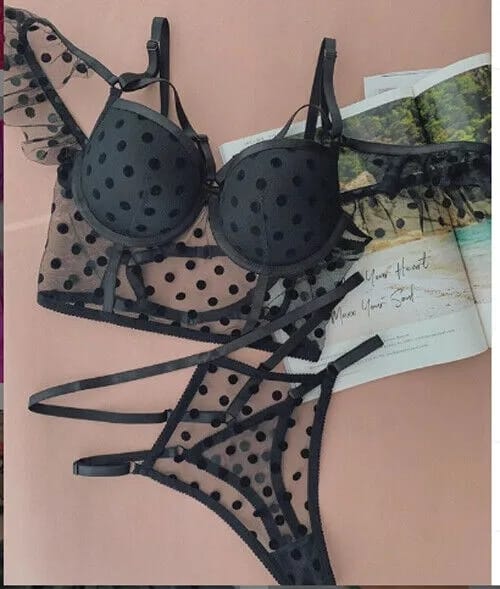 Sexy Lingerie Lace Bra & G-String Thong Set