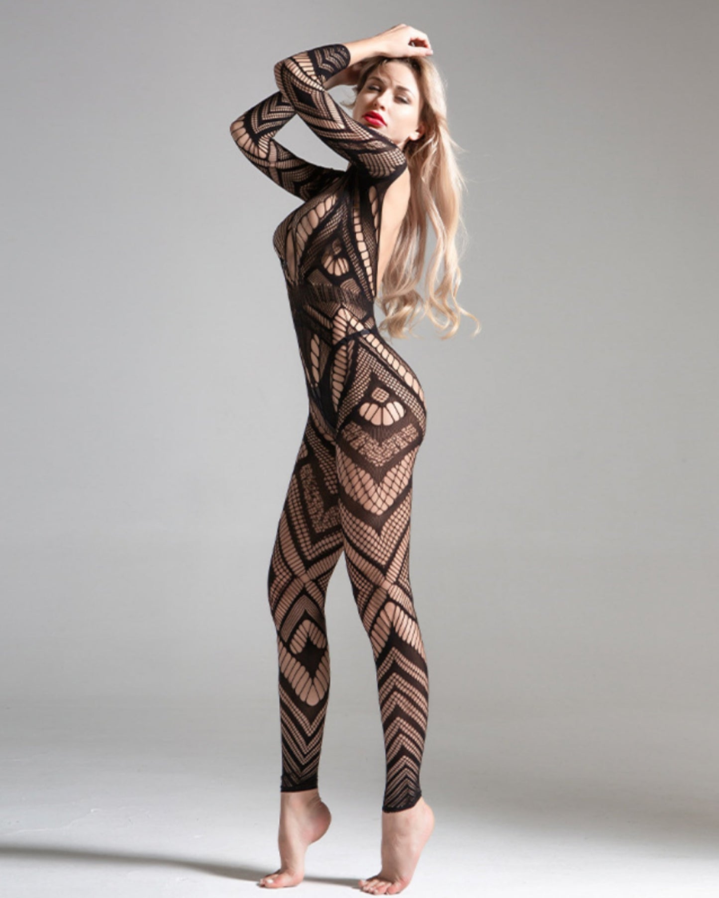 Hollow Out Tight Full Body Perspective Sexy One-Piece Fishnet Stockings