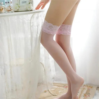 Luxury High knee Transparent Mash Lace Leg Stocking