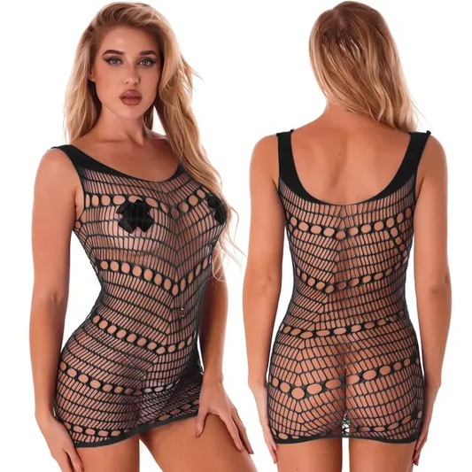 Short Elegant See- Through Mesh Body Stocking