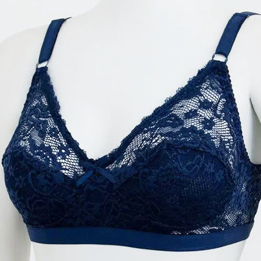 Non Padded Non Wired Embroidered Cotton Lace Bra