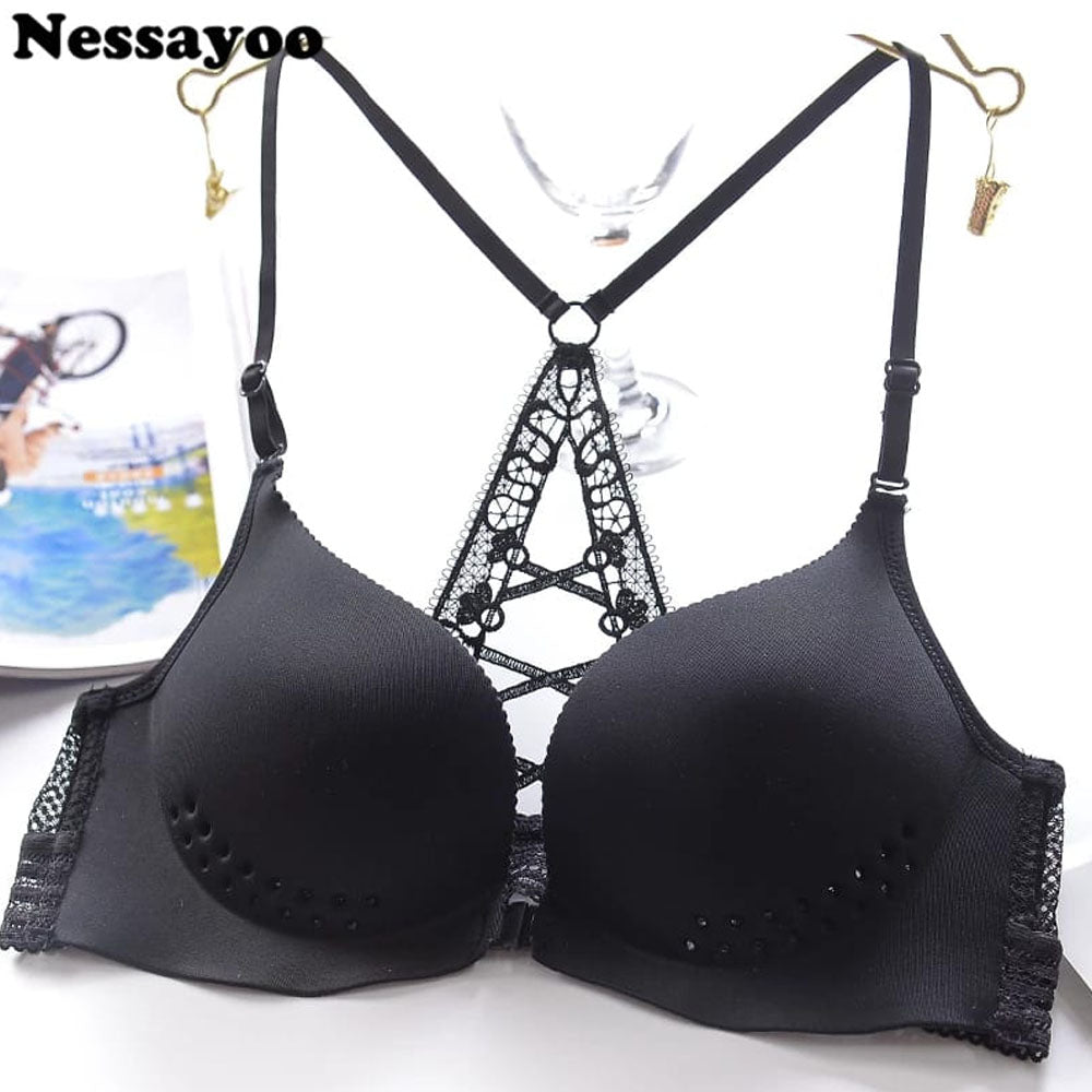 Romantic Wire free Front Open Push up Bra