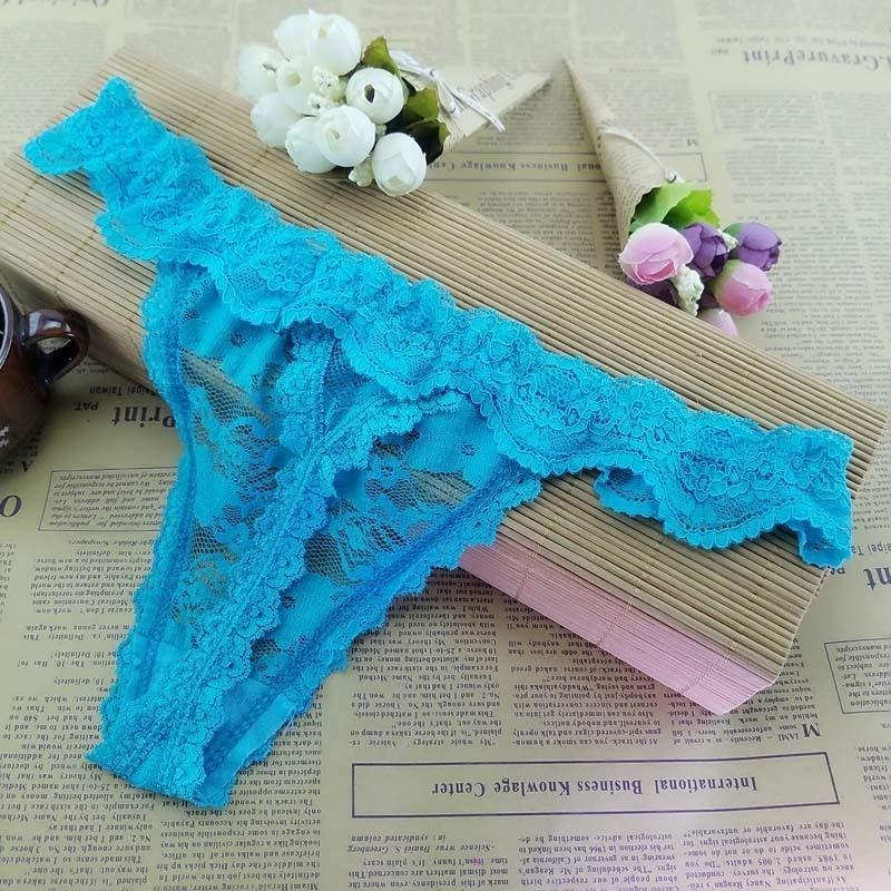 Set of 3 Lace Briefs Panties Thongs G-String T-Back Lingerie Underwear